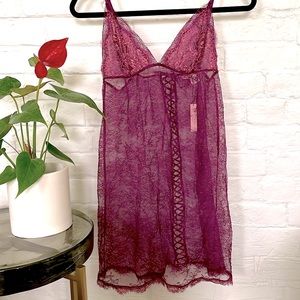 Victoria’s Secret Lace Sheer Lingerie BabyDoll Teddy Sz. Medium